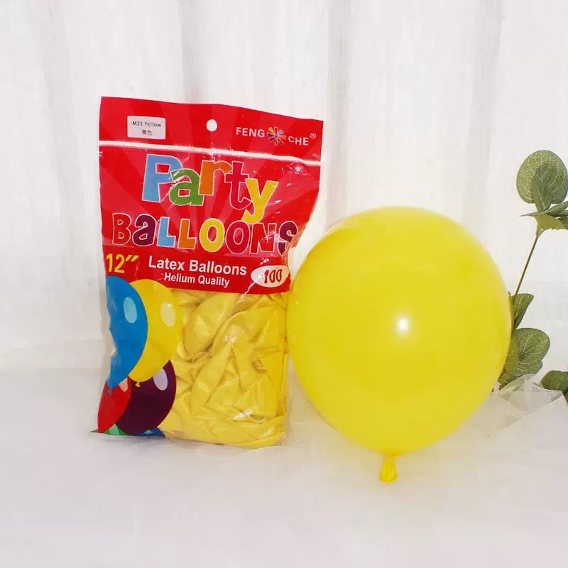 12 Inch Standard Color Round Latex Balloons 100 Count, Thick Pearl &amp; Matte Finish Windmill Balloons, Small Fresh Style for Birthday &amp; Wedding Decor