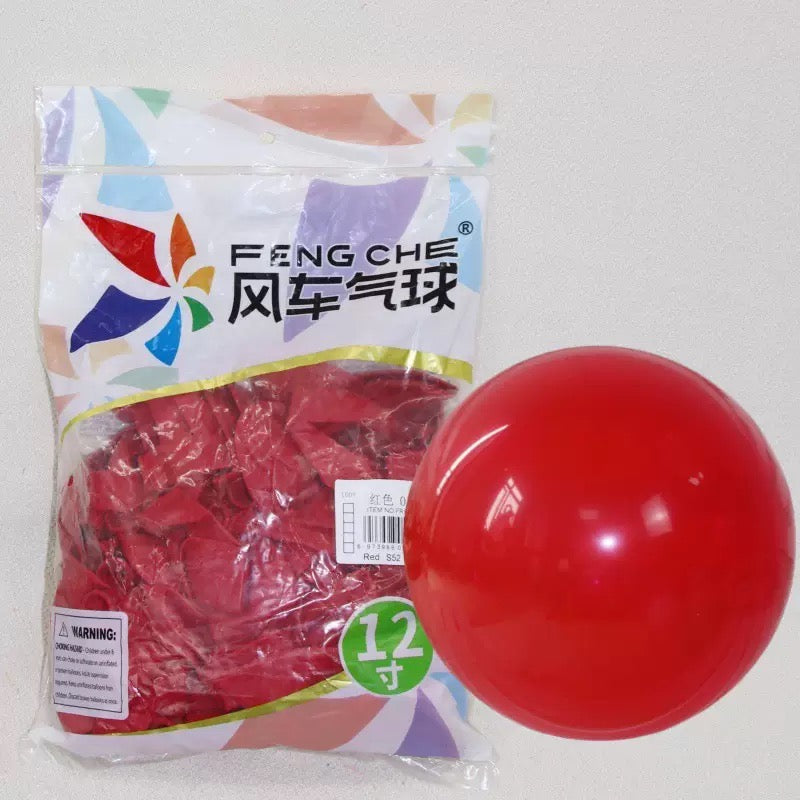 12 Inch Standard Color Round Latex Balloons 100 Count, Thick Pearl &amp; Matte Finish Windmill Balloons, Small Fresh Style for Birthday &amp; Wedding Decor