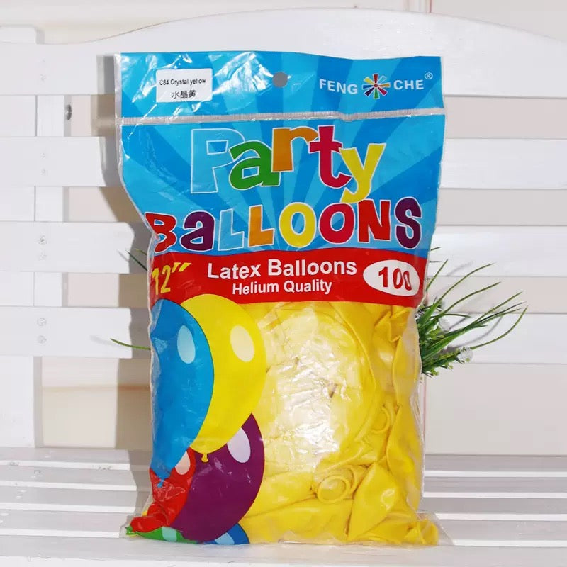 12 Inch Standard Color Round Latex Balloons 100 Count, Thick Pearl &amp; Matte Finish Windmill Balloons, Small Fresh Style for Birthday &amp; Wedding Decor