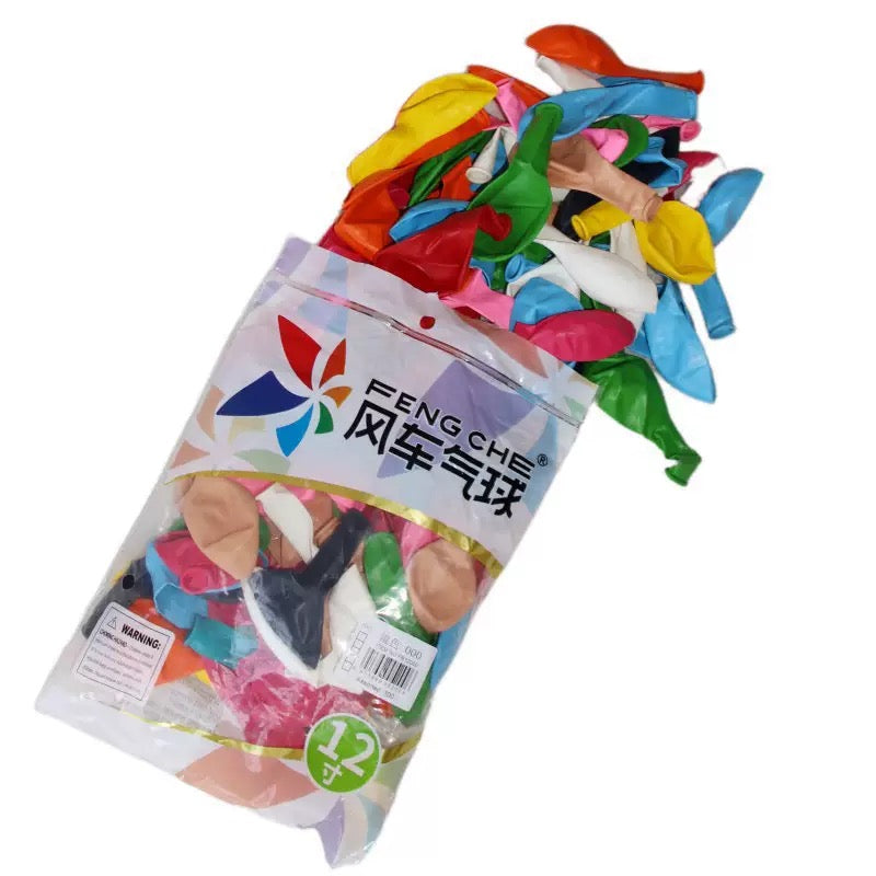 12 Inch Pastel Matte &amp; Pearl Assorted Color Round Latex Balloons, Thickened Windmill Balloons 100 Pack for Party Decorations