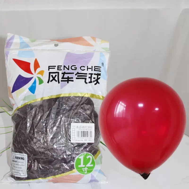 12 Inch Standard Color Round Latex Balloons 100 Count, Thick Pearl &amp; Matte Finish Windmill Balloons, Small Fresh Style for Birthday &amp; Wedding Decor