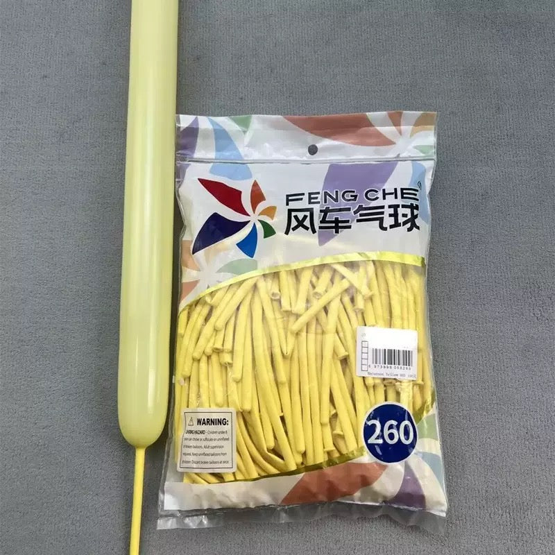 260 Long Twisting Balloons, Thick Latex Magic Balloons for Clown Sculptures, Carnival Party &amp; Street Vending Supplies