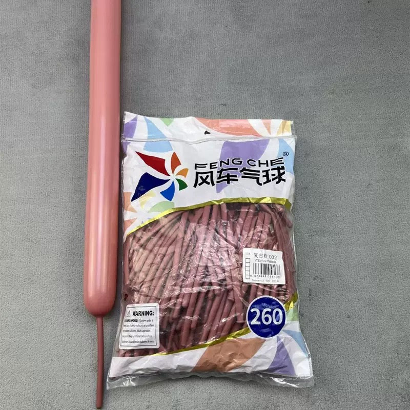 260 Long Twisting Balloons, Thick Latex Magic Balloons for Clown Sculptures, Carnival Party &amp; Street Vending Supplies