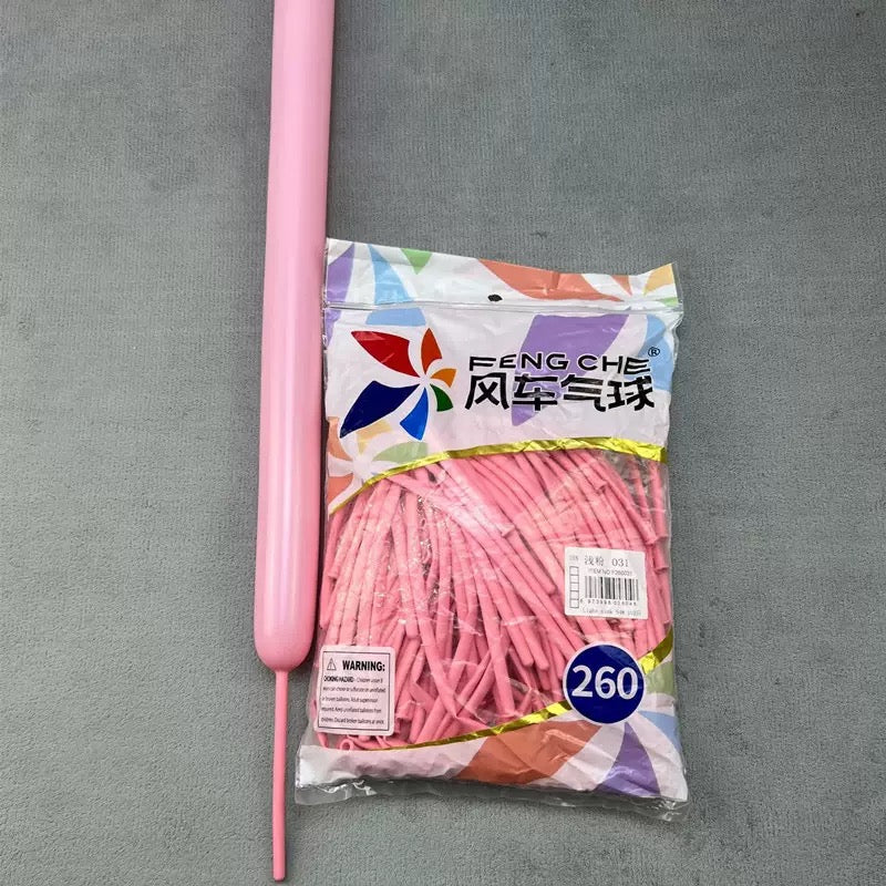 260 Long Latex Magic Balloons, Heavy-Duty Twisting Balloons for Clown Dolls, Party Decor &amp; Street Vending