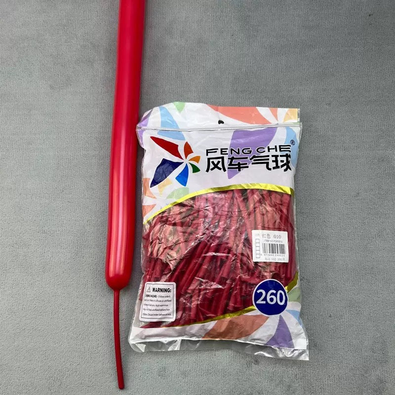 260 Long Twisting Balloons, Thick Latex Magic Balloons for Clown Sculptures, Carnival Party &amp; Street Vending Supplies