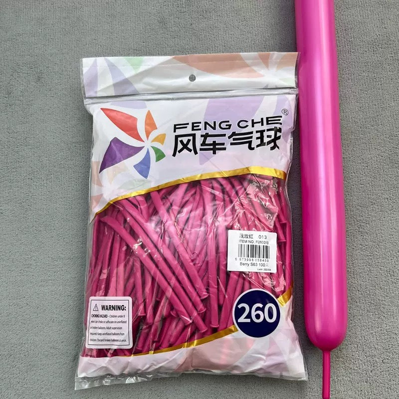260 Long Twisting Balloons, Thick Latex Magic Balloons for Clown Sculptures, Carnival Party &amp; Street Vending Supplies