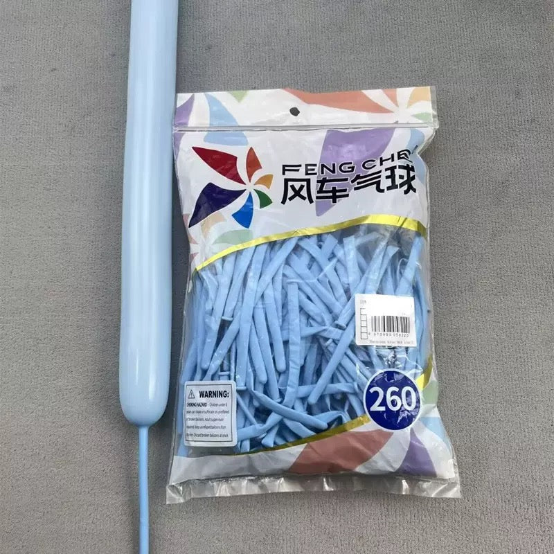 260 Long Latex Magic Balloons, Heavy-Duty Twisting Balloons for Clown Dolls, Party Decor &amp; Street Vending