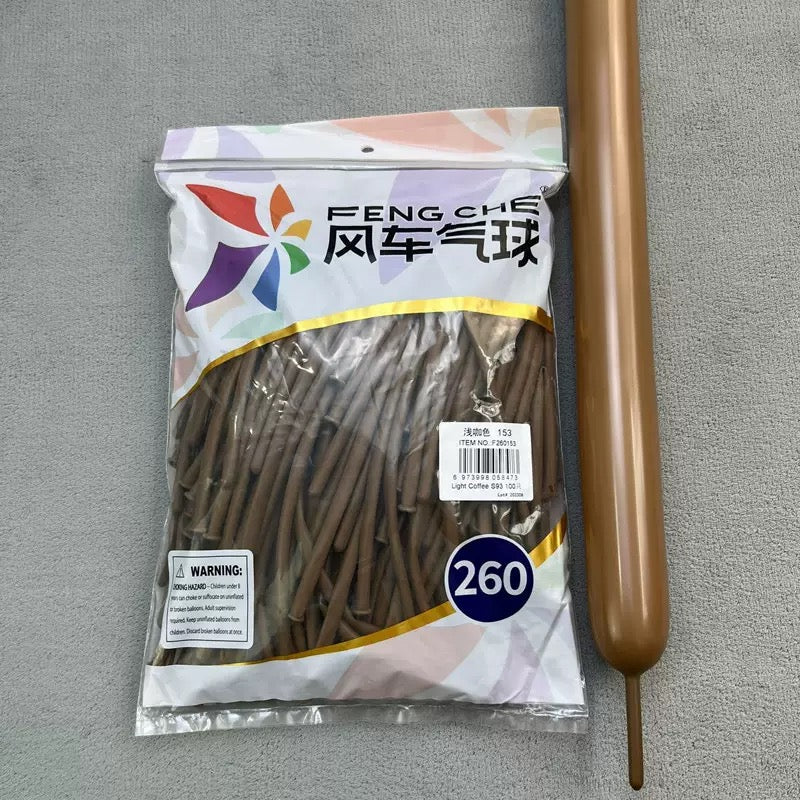 260 Long Latex Magic Balloons, Heavy-Duty Twisting Balloons for Clown Dolls, Party Decor &amp; Street Vending