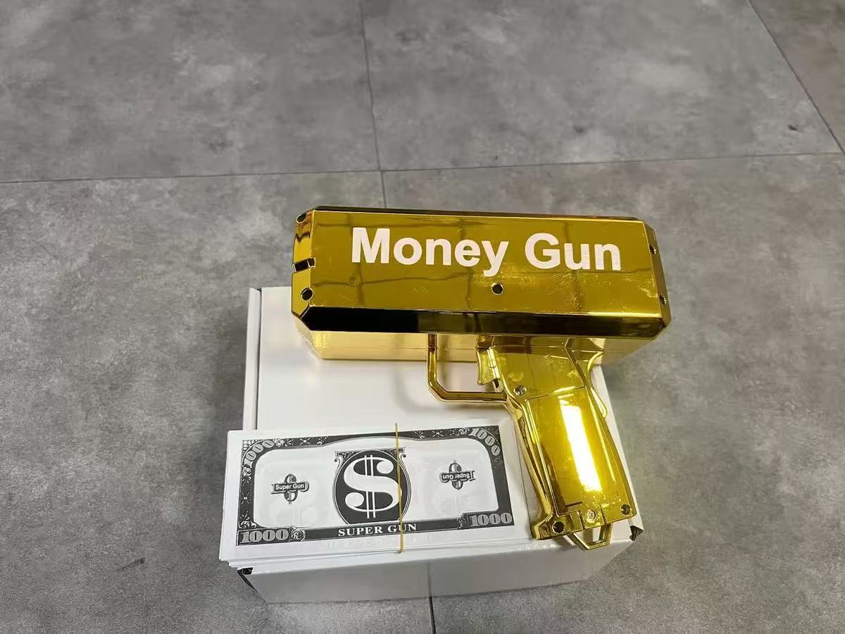High Power Electric Money Gun Upgraded Version Cash Shooter Toy Festival Party Prop Money Gun Cash Spray Gun Toy Funny Party Wedding Birthday Festival Shooting Dollar Gun