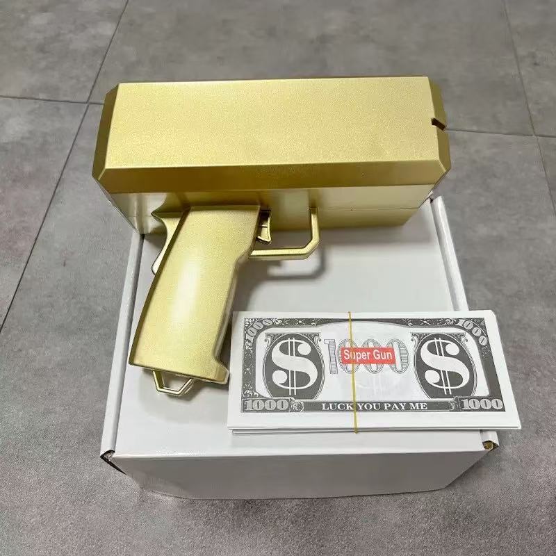 High Power Electric Money Gun Upgraded Version Cash Shooter Toy Festival Party Prop Money Gun Cash Spray Gun Toy Funny Party Wedding Birthday Festival Shooting Dollar Gun