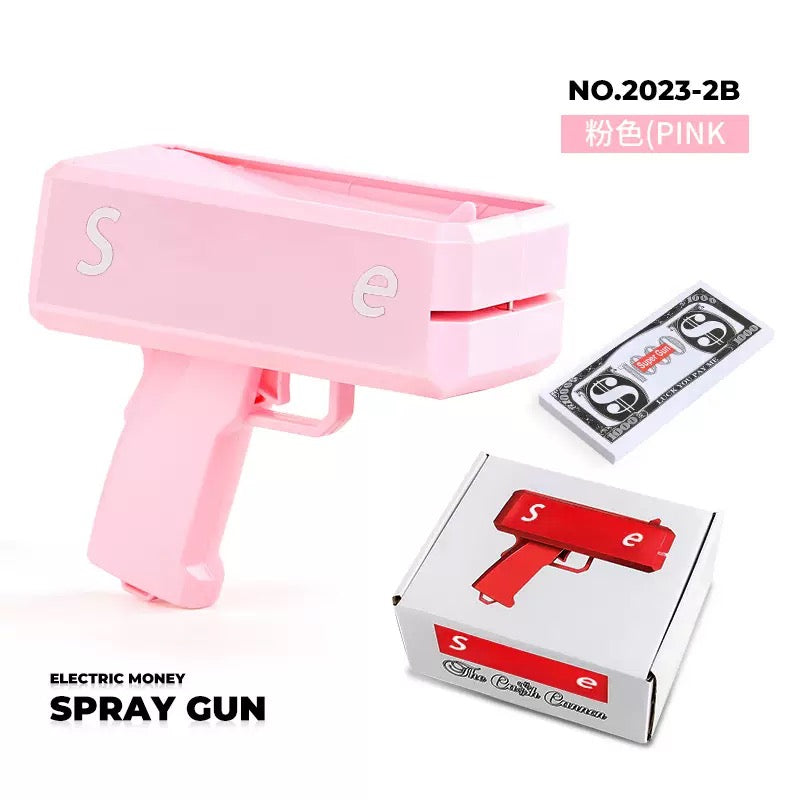Upgraded Electric Money Gun High Power Cash Spray Toy Party Festival Prop Dollar Gun Novelty Money Gun Toy Cash Shooter Party Supplies Funny Spray Dollar Gun for Celebration