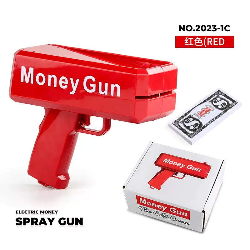 Upgraded Electric Money Gun High Power Cash Spray Toy Party Festival Prop Dollar Gun Novelty Money Gun Toy Cash Shooter Party Supplies Funny Spray Dollar Gun for Celebration