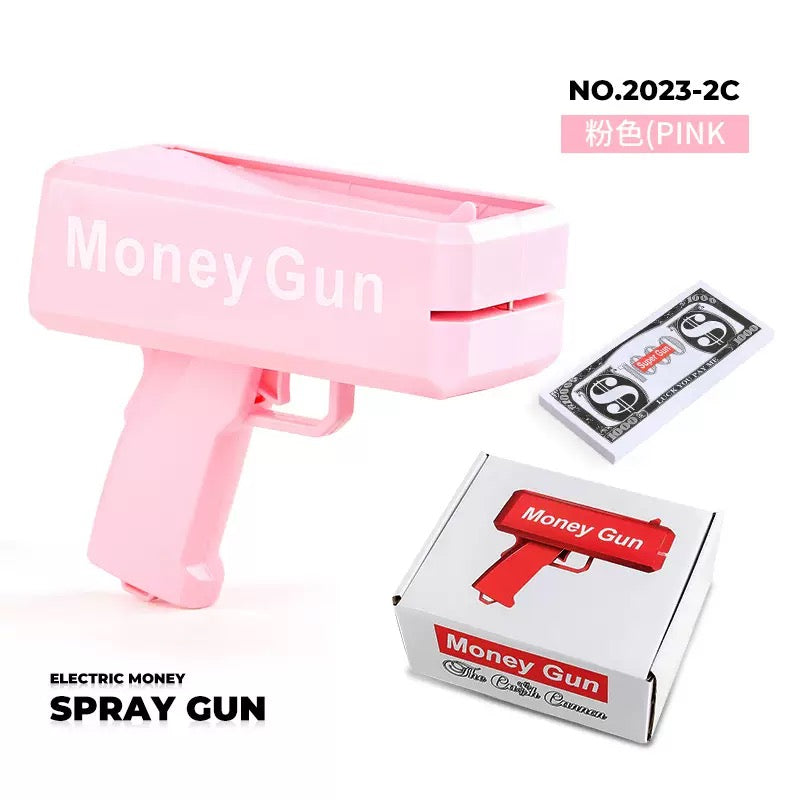 Upgraded Electric Money Gun High Power Cash Spray Toy Party Festival Prop Dollar Gun Novelty Money Gun Toy Cash Shooter Party Supplies Funny Spray Dollar Gun for Celebration