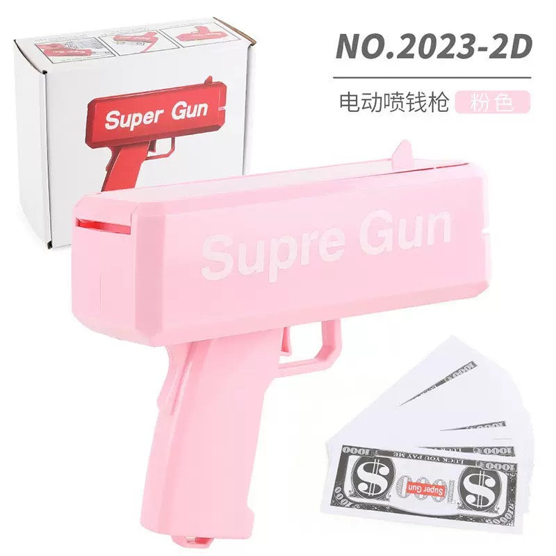 Upgraded Electric Money Gun High Power Cash Spray Toy Party Festival Prop Dollar Gun Novelty Money Gun Toy Cash Shooter Party Supplies Funny Spray Dollar Gun for Celebration