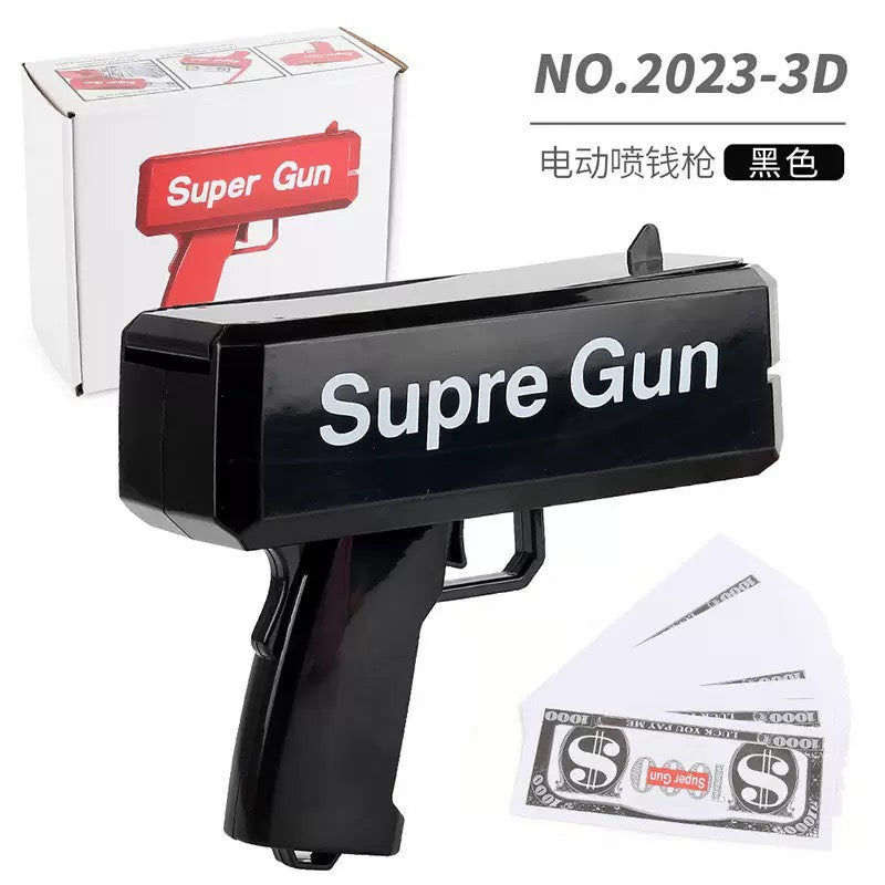 Upgraded Electric Money Gun High Power Cash Spray Toy Party Festival Prop Dollar Gun Novelty Money Gun Toy Cash Shooter Party Supplies Funny Spray Dollar Gun for Celebration