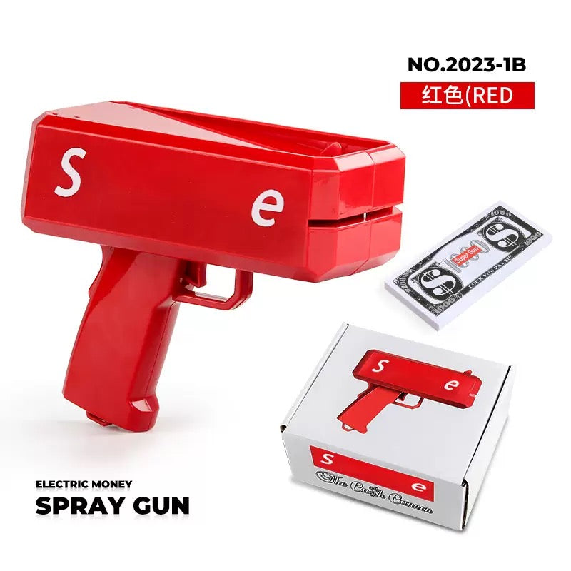Upgraded Electric Money Gun High Power Cash Spray Toy Party Festival Prop Dollar Gun Novelty Money Gun Toy Cash Shooter Party Supplies Funny Spray Dollar Gun for Celebration