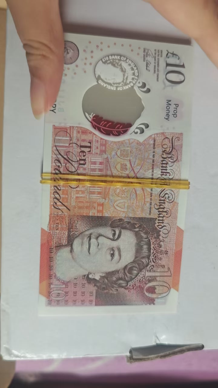 Polymer Plastic Play Game Money GBP UK Money Banknote Props Party Decor Money Props Bill Notes Movie Money United Kingdon Money Props
