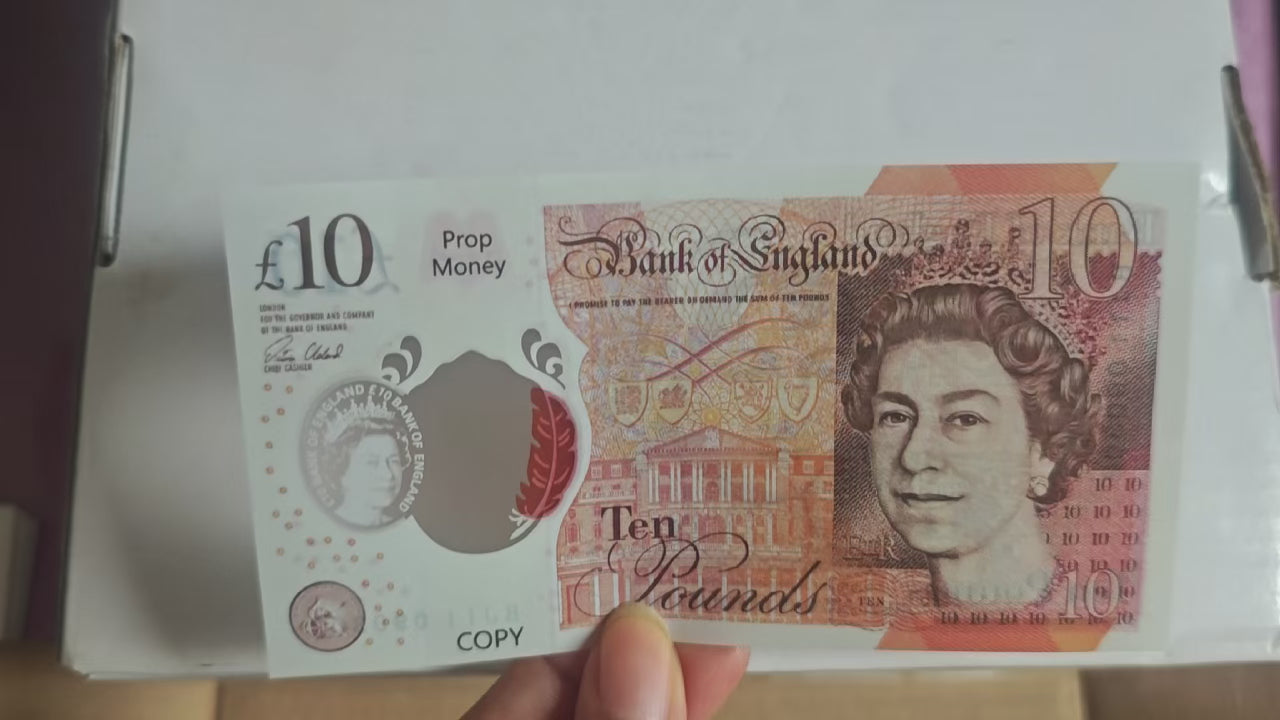 Polymer Plastic Play Game Money GBP UK Money Banknote Props Party Decor Money Props Bill Notes Movie Money United Kingdon Money Props