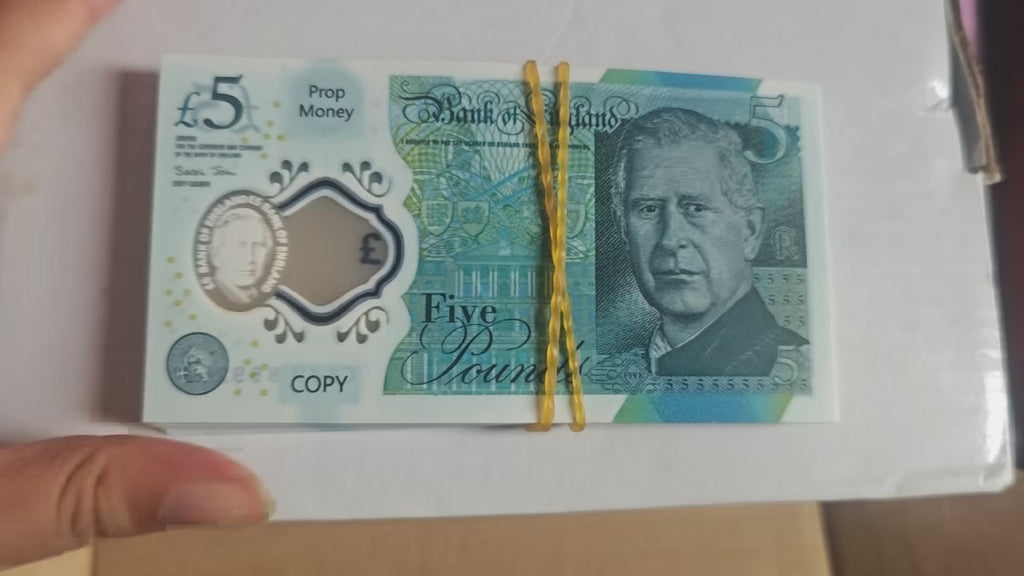 Polymer Plastic Play Game Money GBP UK Money Banknote Props Party Decor Money Props Bill Notes Movie Money United Kingdon Money Props